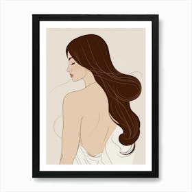 Woman With Long Hair 8 Art Print