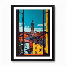 A Window View Of Berlin In The Style Of Pop Art 1 Art Print