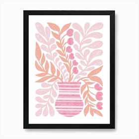 Romantic Pink Vase Art Print