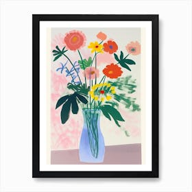 Wild Flowers Bouquet Flower Illustration 4 Art Print