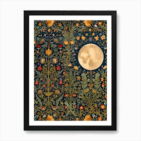 William Morris Moonlight In The Garden 3 Art Print