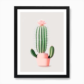 Easter Cactus Retro Minimal 2 Art Print