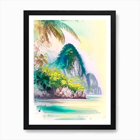 El Nido Philippines Watercolour Pastel Tropical Destination Art Print
