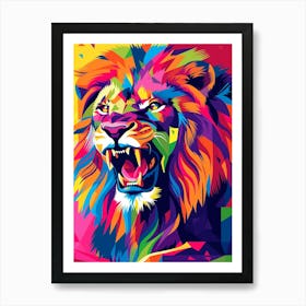 Colorful Lion Art Print