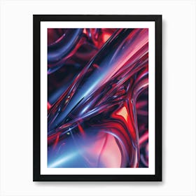 Abstract Red Liquid Art Print