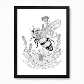 Bumblebee 2 William Morris Style Art Print