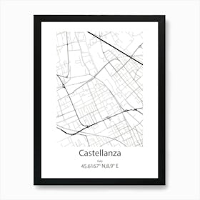 Castellanza,Italy Minimalist Map Art Print