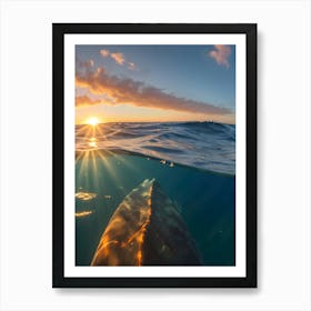 Sunrise Over The Ocean-Reimagined 2 Art Print