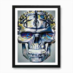 Skull And Brain Art Print