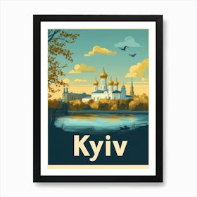 Aihrgdesign A Mid Century Modern Travel Poster For Kyiv Art Print