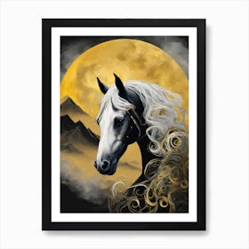 Horse In The Moonlight 10 1 Art Print