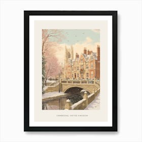 Vintage Winter Poster Cambridge United Kingdom 1 Art Print