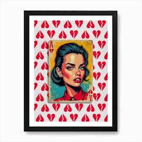 Ace Of Spades Woman Portrait, Broken Hearts Affiche