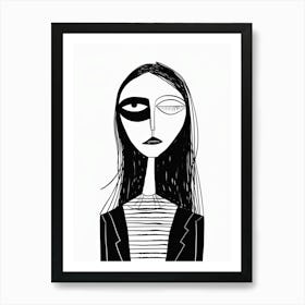 Black And White Illustration 1 Art Print