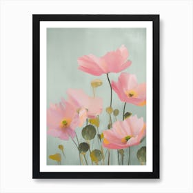 Lotus Flowers Acrylic Painting In Pastel Colours 2 Art Print