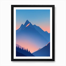 Misty Mountains Vertical Composition In Blue Tone 174 Art Print