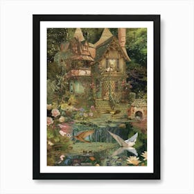 Fairytale Monet Pond Scrapbook Collage 8 Art Print