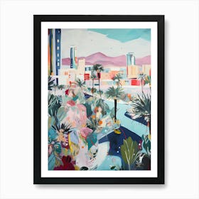 Las Vegas Summer Aerial View Painting 1 Art Print