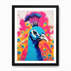 Andy Warhol Style Bird Peacock 1 Art Print