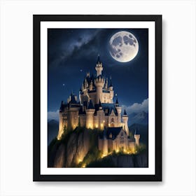 Castle At Night 8 Art Print