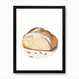 Cracked Wheat Bread Bakery Product Quentin Blake Illustration 1 Art Print