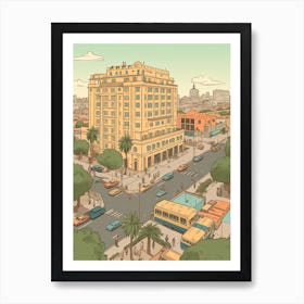 Karachi Pakistan Travel Illustration 4 Art Print