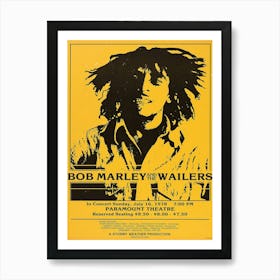 1979 Bob Marley & The Wailers Paramount Theatre Poster Art Print