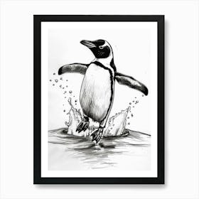 Emperor Penguin Jumping Out Of Water 4 Art Print