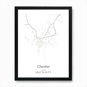 Chester,Canada Minimalist Map Art Print