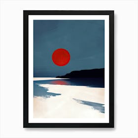 Sunset Over The Sea, Minimalism Art Print