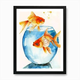 Goldfish Painting 1 Art Print