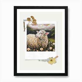 Scrapbook Sheep Fairycore Painting 4 Art Print