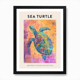 Rainbow Turtle Scribble Crayon Drawing Poster 4 Art Print