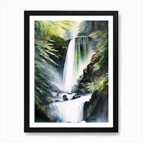 Henrhyd Falls, United Kingdom Water Colour  (3) Art Print