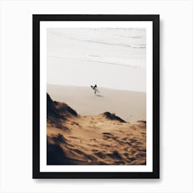 Surfer On Beach Art Print