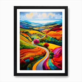 English Countryside Bright Colors Art Print