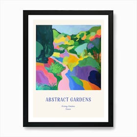 Colourful Gardens Giverny Gardens France 3 Blue Poster Art Print