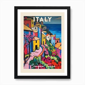 Cinque Terre Italy 2 Fauvist Painting  Travel Poster Art Print