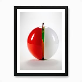 Half Red Half Green Apple Positioned In Such A Manner That They Form The Iconic Yin And Yang Symbol Art Print