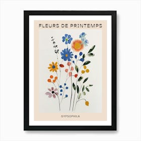 Spring Floral French Poster  Gypsophila 7 Art Print