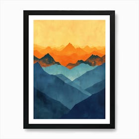 Sunset Over The Mountains 4 Art Print