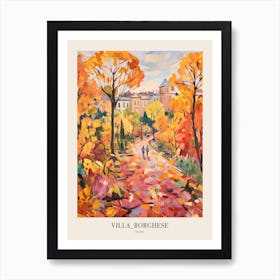 Autumn City Park Painting Villa Borghese Gardens Rome 3 Poster Art Print