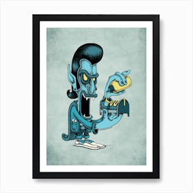 Elvis Monster Nightmare Art Print