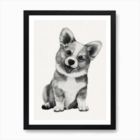 Happy Corgi Art Print