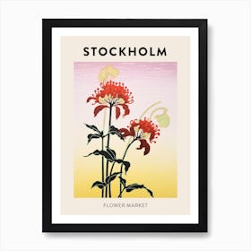 Stockholm Sweden Botanical Flower Market Poster Art Print