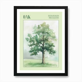 Oak Tree Atmospheric Watercolour Painting 6 Poster Art Print