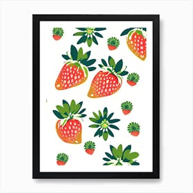 June Bearing Strawberries, Plant, Tarazzo Art Print