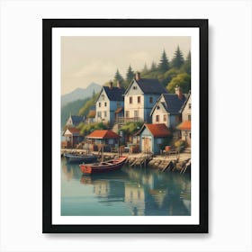 Village By The Water Art Print