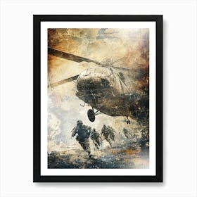 Poster Helicopter Military Illustration Art 02 Art Print