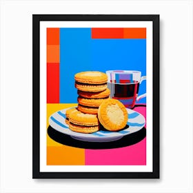 Tea & Biscuits Retro Geometric Art Print